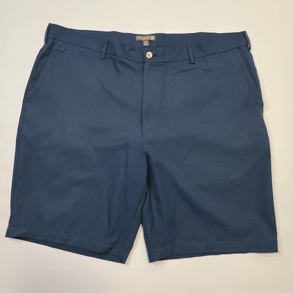 Peter Millar Crown Sport Shorts Mens 40 Blue Performance Golf Chino Lightweight